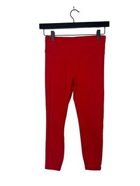 GapFit Blackout Red Cropped Leggings XS Petite Activewear